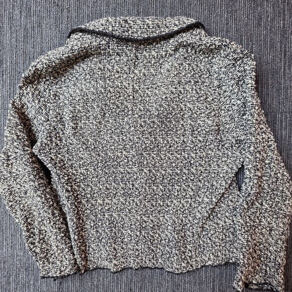 Chicos Wool Blend Tweed Button Front Blazer Size 1 (Medium) Black Cream Boucle - Picture 8 of 9